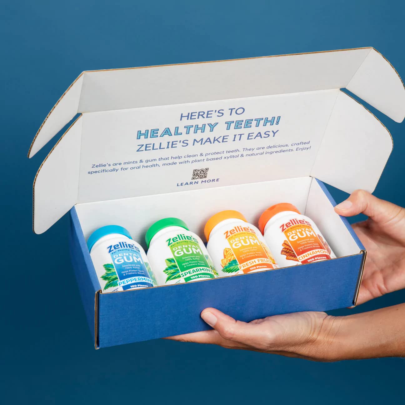 Zellies | 100% Xylitol | Gum Gift Set | Peppermint, Spearmint, Fresh Fruit, & Cinnamon | No Aspartame, Gluten Free, Vegan & Kosh