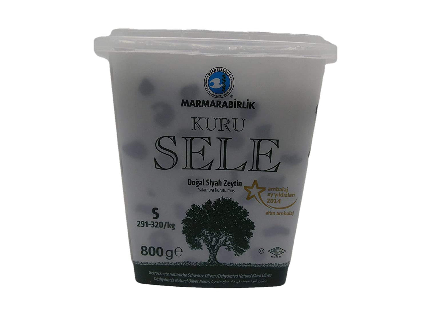 Dried Sele Large Black Olives -1.76Oz (Marmarabirlik Iri Kuru Sele Siyah Zeytin)