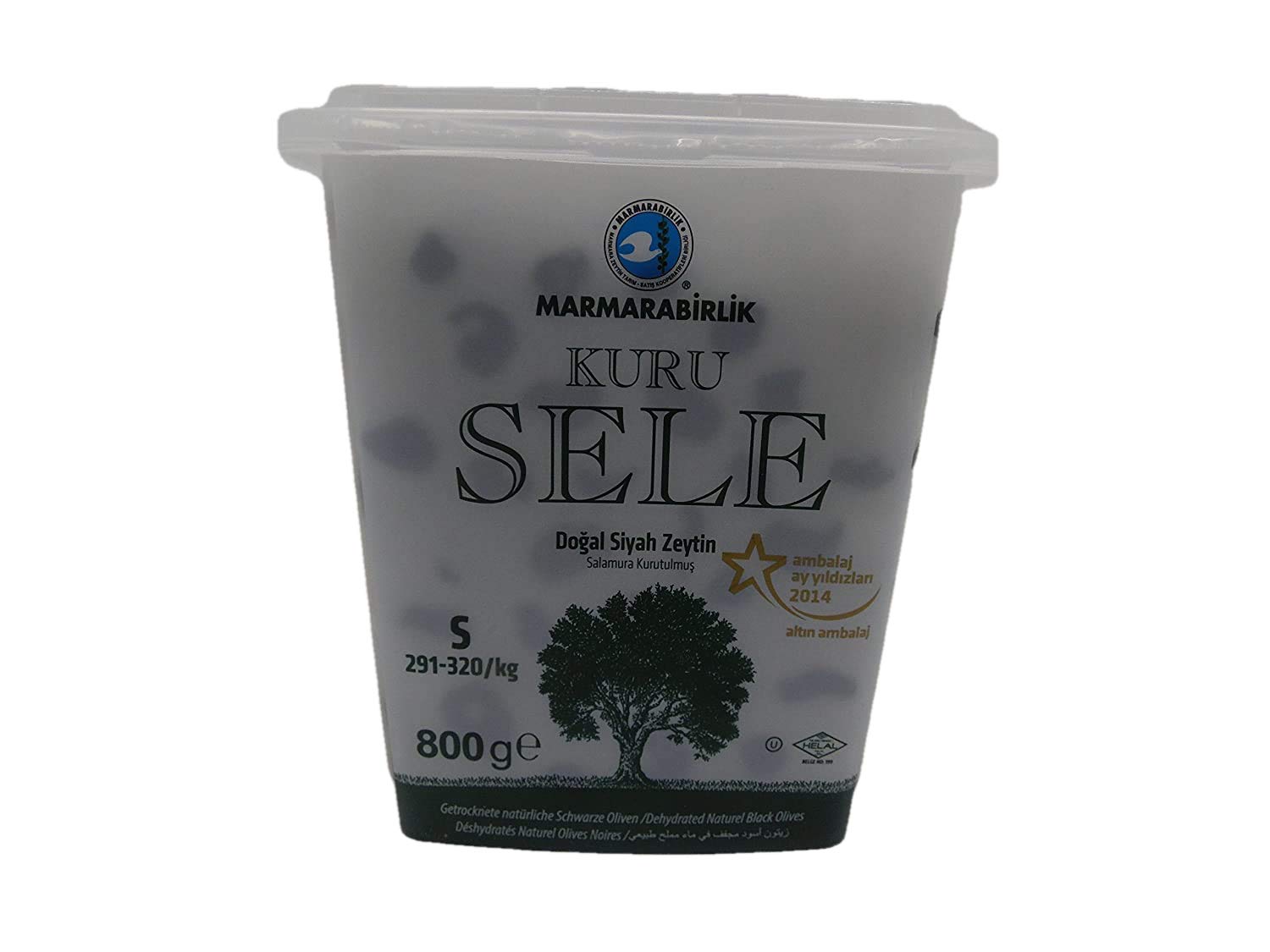 Dried Sele Large Black Olives -1.76Oz (Marmarabirlik Iri Kuru Sele Siyah Zeytin)