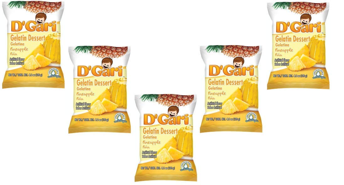 D'Gari Gelatin Dessert Piniapple- Dgari Pina oz- 5 pack (PINEAPPLE)