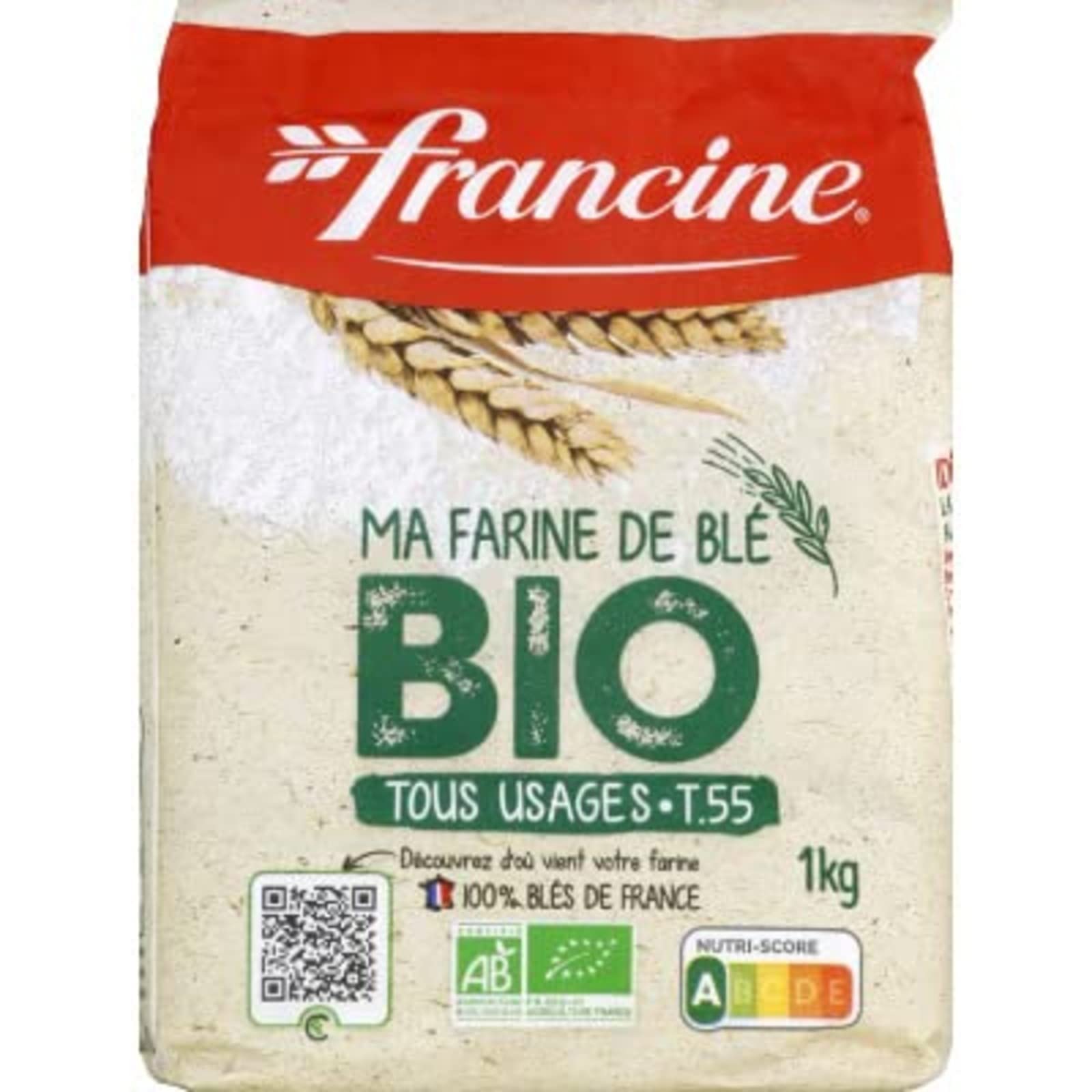 Francine Farine De Ble Bio - French All Purpose Organic Wheat Flour - 2.2 Lbs
