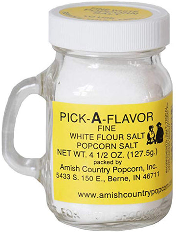 Amish Country Popcorn | Fine White Popcorn Salt - 4.5 Ounce | Old Fashioned, Non-GMO and Gluten Free (4.5 oz Jar)