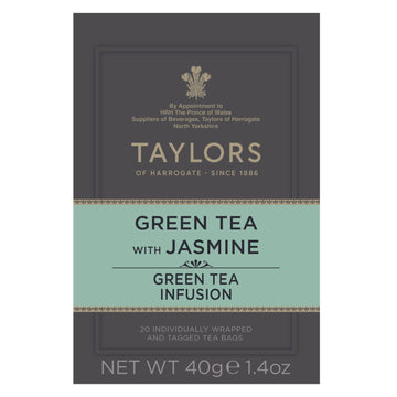 Taylors Of Harrogate Green Tea With Jasmine, 20 Count (Pack Of 6)