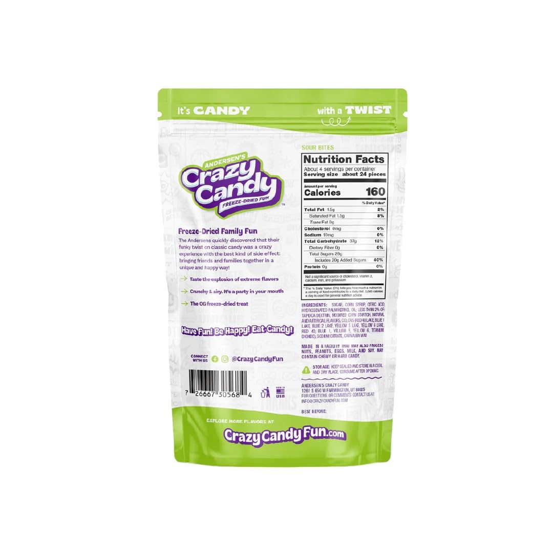 Andersen'S Crazy Candy Freeze Dried Candy - Freeze Dried Sour Bites, 4.2 Ounces