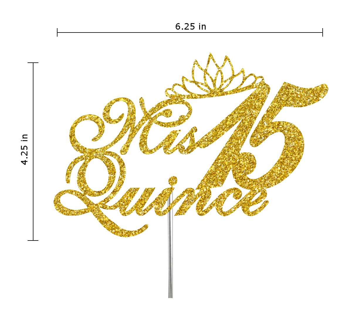 Mis Quince 15 Quinceanera Glitter Cake Topper, Fifteen Birthday Party Decorations Ideas, Premium Quality Decoration, Sturdy Doub