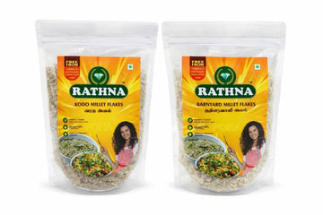 KODO MILLET FLAKES + BARNYARD MILLET FLAKES COMBO READY TO EAT - POHA (PACK OF 2)
