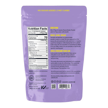 Lakanto Peanut Butter Powder - Sweetened with Monk Fruit Sweetener, 7g Protein, Powdered PB from Roasted Peanuts, 3g Net Carbs,