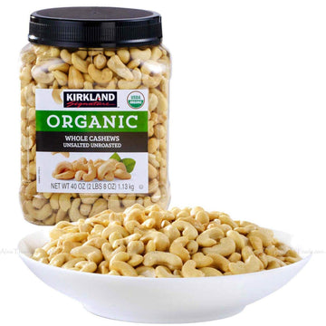 Kirkland Signature Organic Unsalted Cashew, 40 Oz