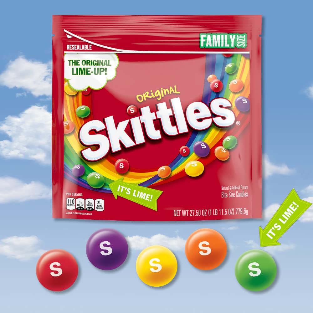 Skittles Original Chewy Candy Bulk Pack, Family Size Candy Bags, 27.5 Oz Bag (Pack Of 6) Bulk Bags, Box