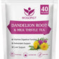 WOGORGT Dandelion Root & Milk Thistle Tea Bags - 40 Count - Caffeine Free Herbal Tea for Liver Cleanse & Immune Support