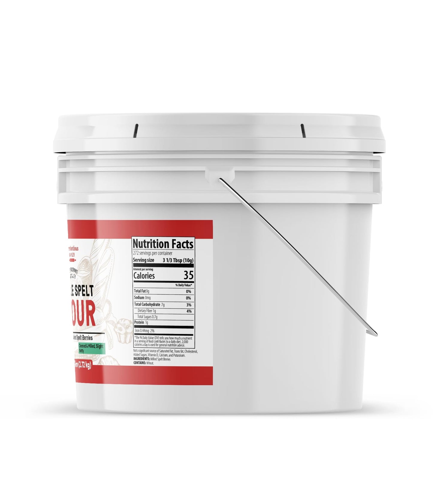 Unpretentious Whole Spelt Flour, 1 Gallon, Light & Airy Flour, From Dehulled Spelt Berries