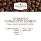 Fresh Roasted Coffee, Ethiopian Yirgacheffe Kochere, Medium Roast, Kosher, K-Cup Compatible, 72 Pods