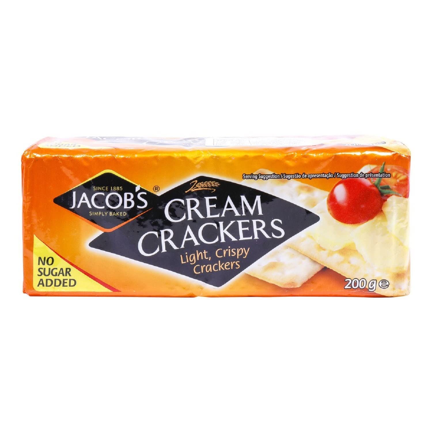 Jacobs Cream Cracker No Added Sugar 200G (Pack of 6)