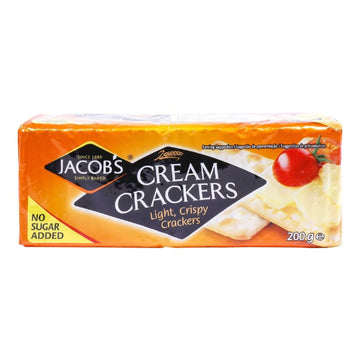 Jacobs Cream Cracker No Added Sugar 200G (Pack of 6)