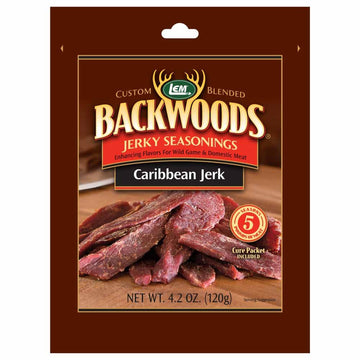 Lem Products Backwoods Caribbean Jerk Jerky Seasoning, Ideal For Wild Game And Domestic Meat, Seasons Up To 5 Pounds Of Meat, 4.