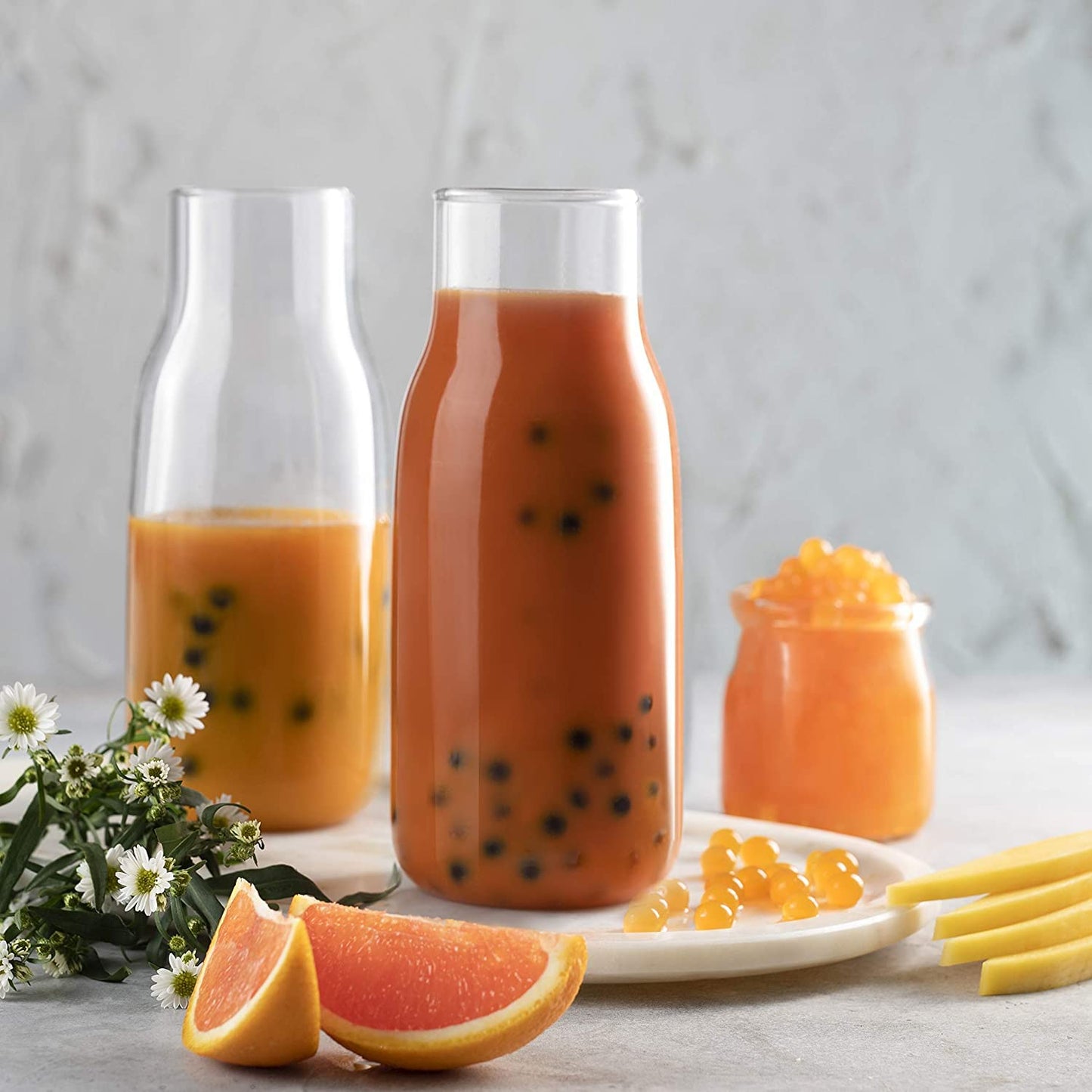 3 Flavors Popping Boba Pearls Bursting Tea Balls Drink & Dessert Topping Strawberry, Blueberry, Peach Flavored Bubble Tea Pearls (Blueberry, Strawberry, Peach, 2 Lb, Pack Of 3)