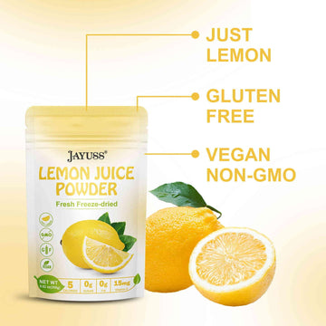 Jayuss Lemon Juice Powder 8.82 Ounce, 100% Natural, Freeze Dried Lemon Juice, No Sugar Or Additives, Great For Drinks, Smoothies