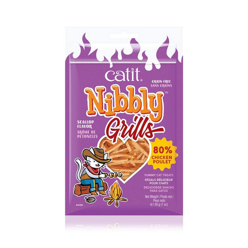 Catit Nibbly Grills, Grain-Free Cat Treat, Chicken & Scallop Recipe, 1.06 oz.