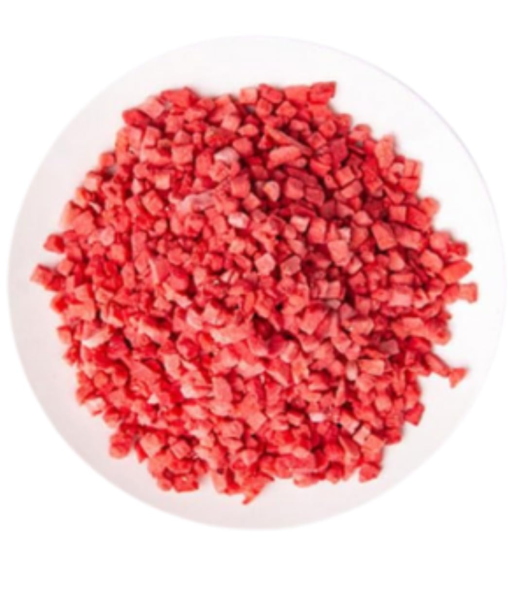 Slohava Freeze Dried Diced Strawberries Pieces, 4 Oz. 100% Natural Fruit, No Sugar Added, Kosher, Resealable Pouch.