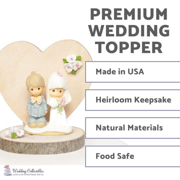 Precious Moments Wood Rustic Wedding Cake Topper
