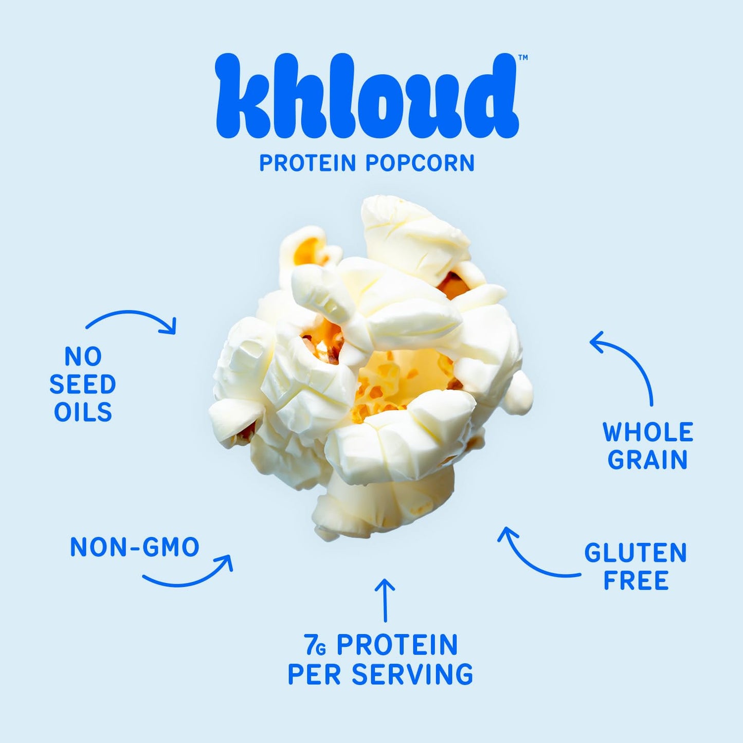 Khloud Protein Popcorn  6 Pack Variety Pack - Protein Popcorn Made with Real Simple Ingredients & 7g Protein - Non-GMO  Gluten Free & Kosher - Healthy Snacks