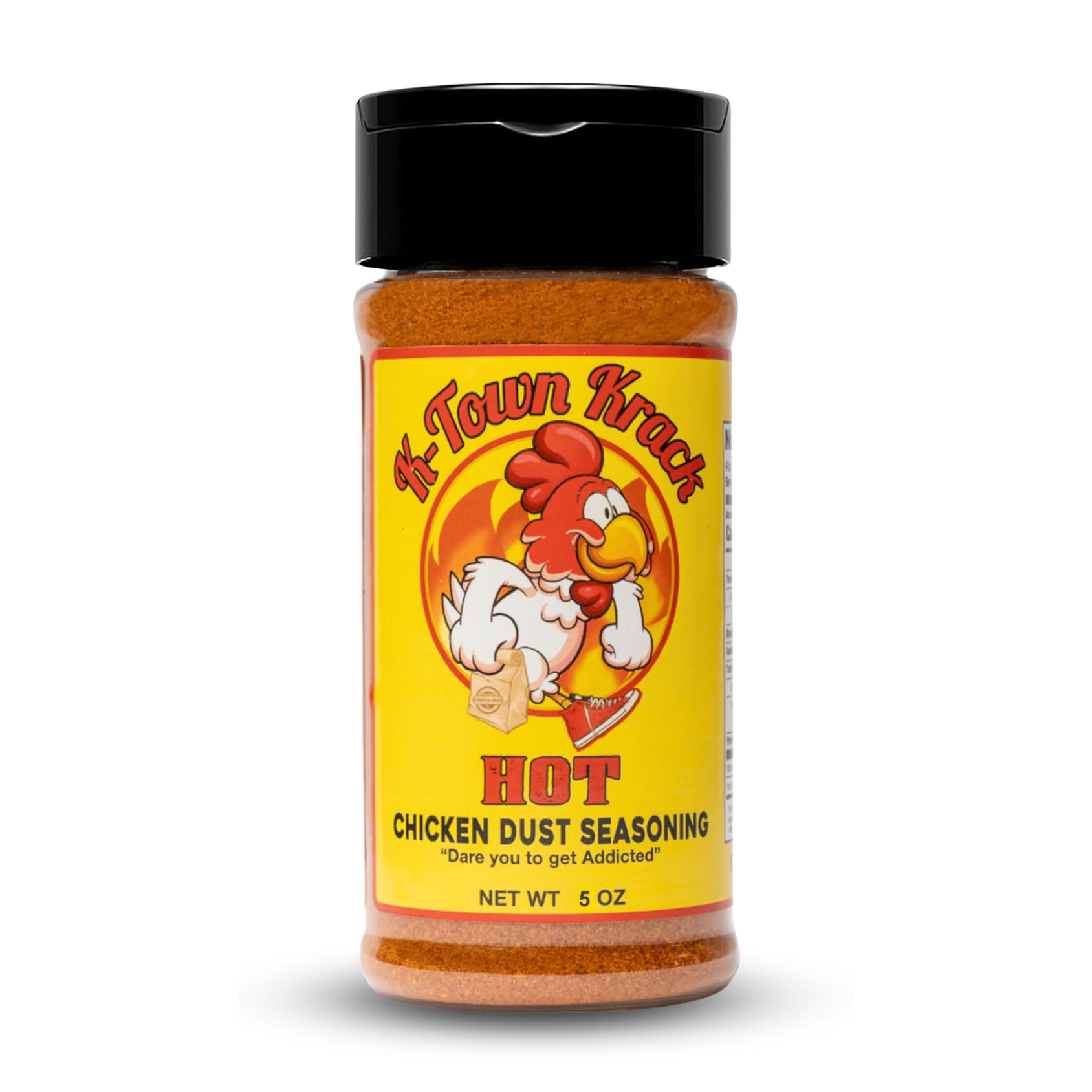 K-Town Krack Hot Chicken Dust Seasoning - Spicy Rub for Chicken, Beef, Pork, Fish - 5oz