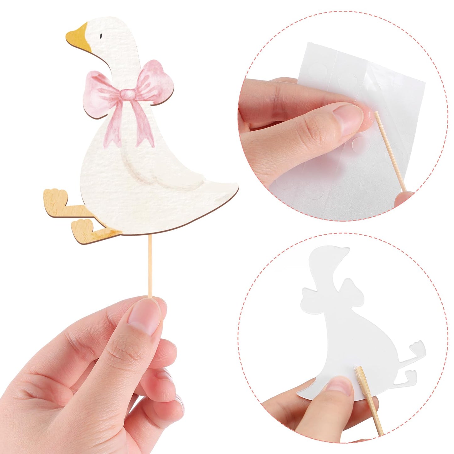 AceOrbit 36 Pcs Silly Goose Cupcake Toppers Two Silly Goose Birthday Decorations Party Supplies for Cake Decorations Girls Birth