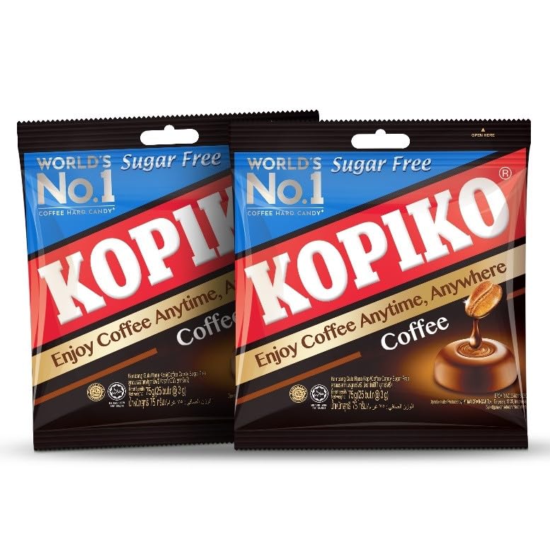 Kopiko Sugar Free Coffee Candy – Hard Candy with Real Coffee Extract – 2-Pack 5.29oz