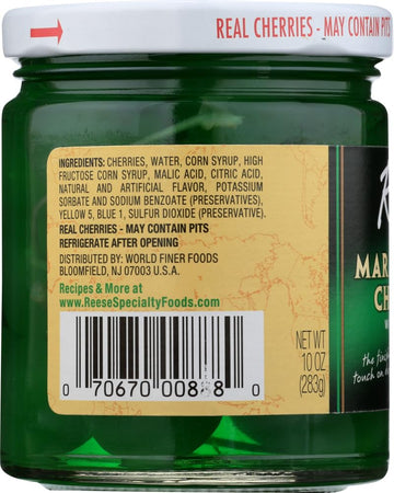 Reese Green Maraschino With Stem, 10-Ounce Jars (Pack Of 12)
