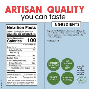 Pastabilities, Lower Calorie Pasta, Ruffles - 100 Calories/Serving Low Net Carbs, Low Calorie, Non-GMO, High Fiber, Vegan, Plant