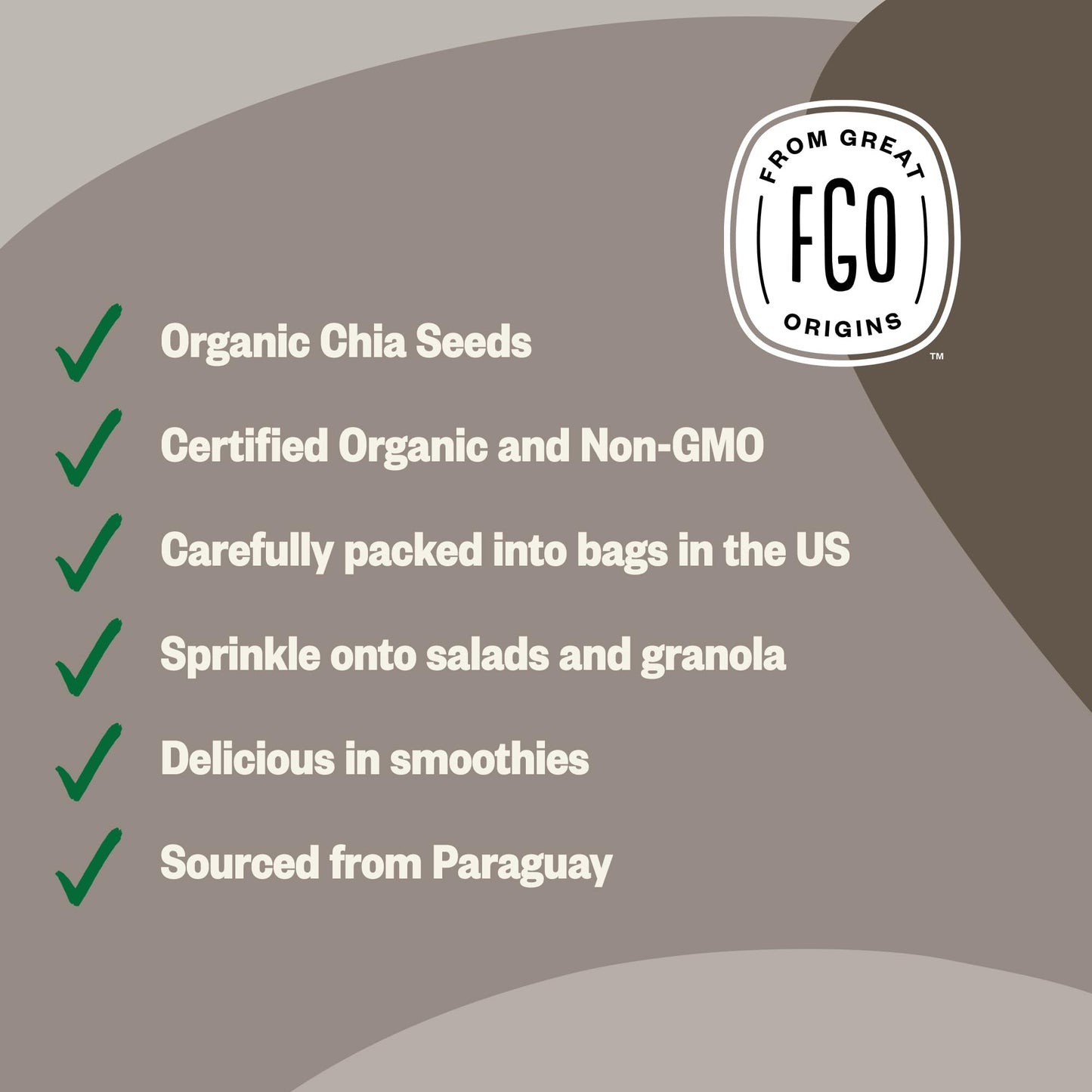 Fgo Organic Chia Seeds, 8Oz, Natural Raw Black Chia Seeds From Paraguay, Plant-Based, Non-Gmo, Vegan, Gluten-Free, Gels Easily, Superfood, Packaging May Vary (Pack Of 1)