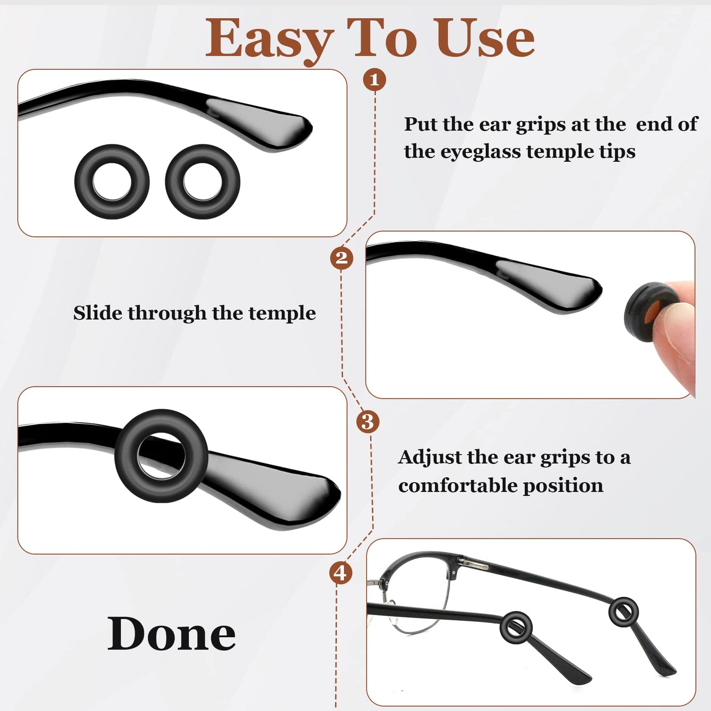 Smarttop 14Pairs Silicone Eyeglass Ear Grips,Comfort Anti-Slip Eyeglasses Ear Hooks For Kids And Adults Sunglasses, Reading Glas