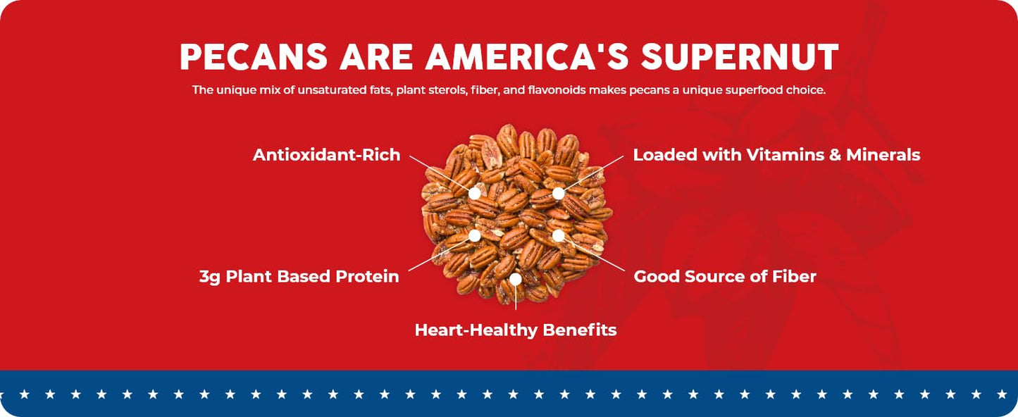 Pecan Nation Salted Pecan Halves 16 oz., Natural, No preservatives, Antioxidant-Rich, Low Carb, Dry Roasted, Healthy Nut Snack f