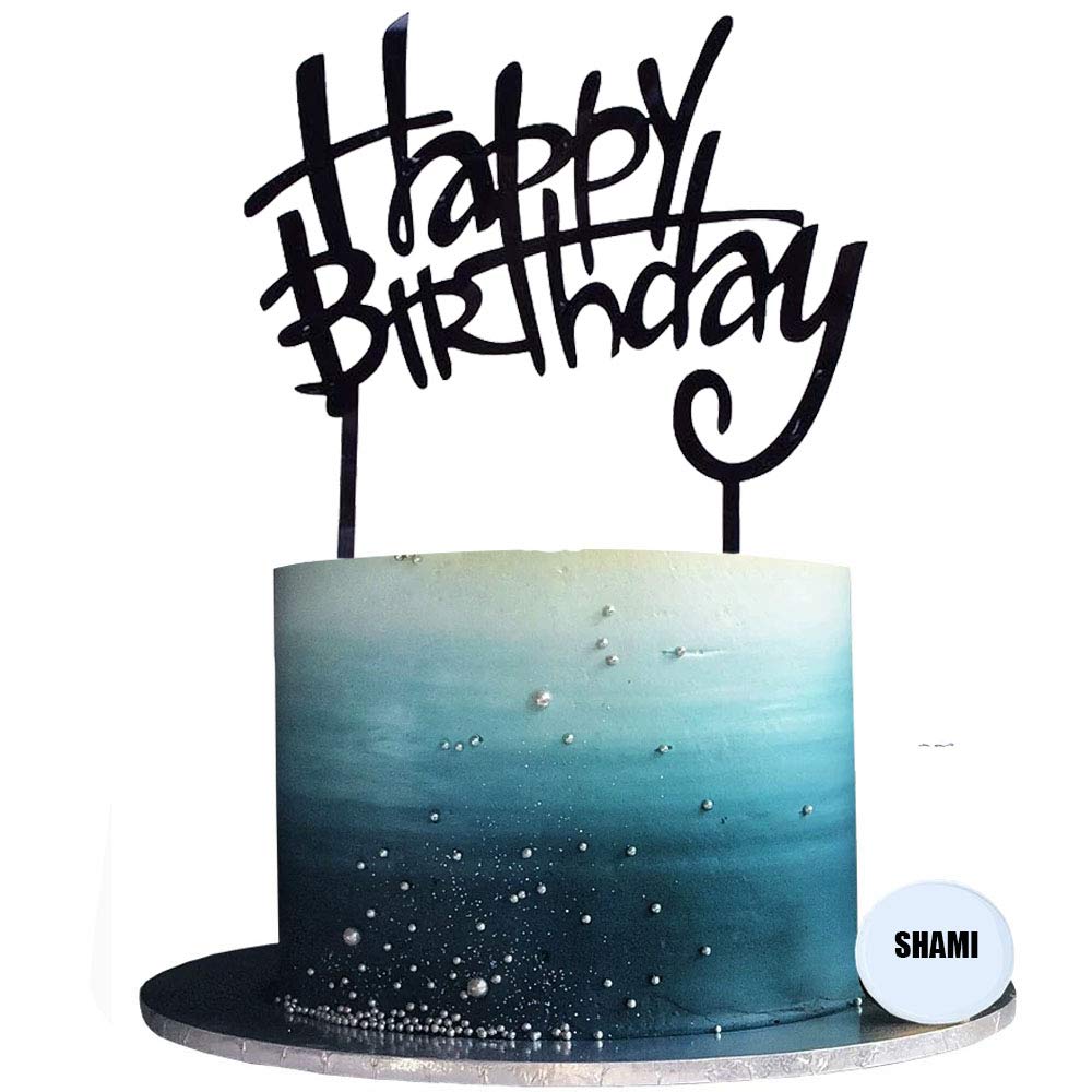 Keoysek Happy Birthday Cake Topper Double-Sided Acrylic Cursive Cake Toppers Birthday Party Decoration Supplie Cake Sign Party B