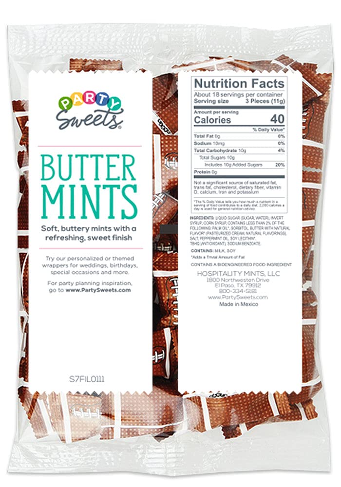 Party Sweets Football Buttermints, Appx 300 Mints, 7-Ounce Bags (Pack Of 6)