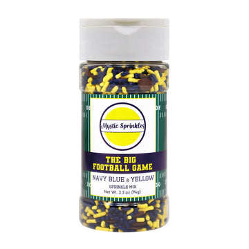 Mystic Sprinkles The Big Football Game Jimmy Mix 3Oz Bottle (Navy Blue & Yellow Sprinkle Mix 3Oz)