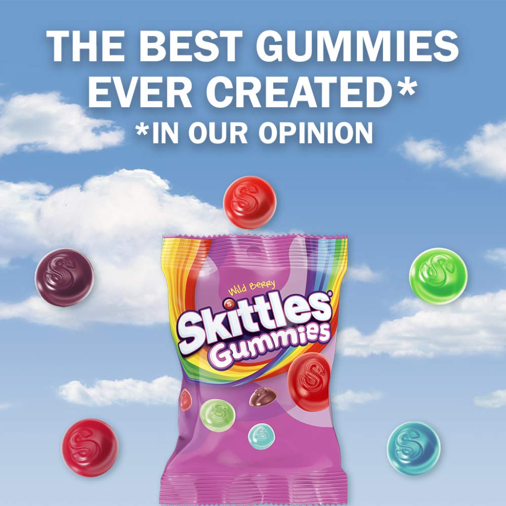 SKITTLES Wild Berry Gummy Candy, Gummy Snacks, Individually Wrapped Candy Bags Bulk, 5.8 oz Bag (Pack of 12)