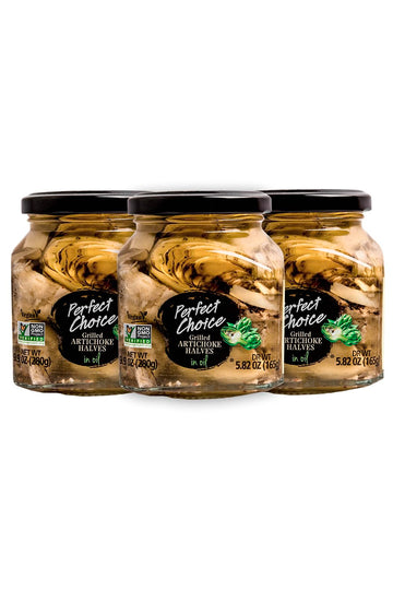 Perfect Choice Grilled Artichoke Halves In Oil - Delicious For Salads, Pizzas & More - 9.9 Oz (Pack Of 3)