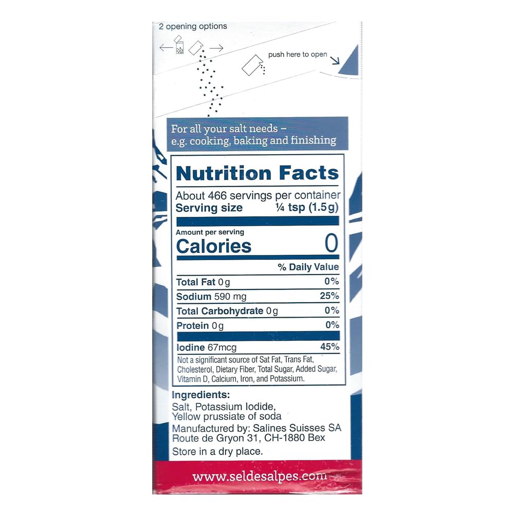 SEL DES ALPES IODIZED FINE SALT 24.7 OZ (1.5 LB) 700 G