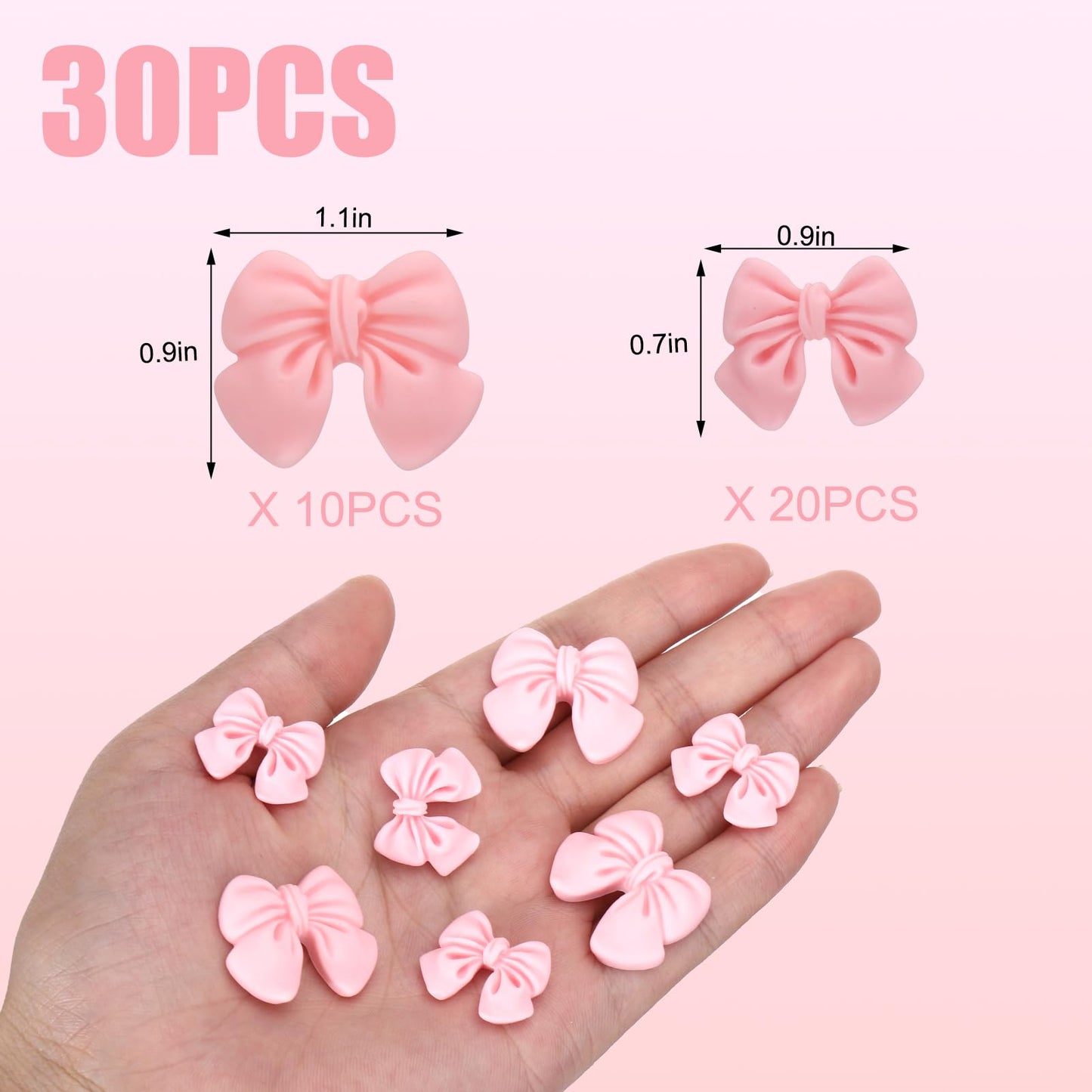 30 Pcs Pink Bow Cupcake Toppers, Bowknot Cake Decorating Bow Cake Topper Birthday Decorations Coquette Bow Theme Party Decoratio