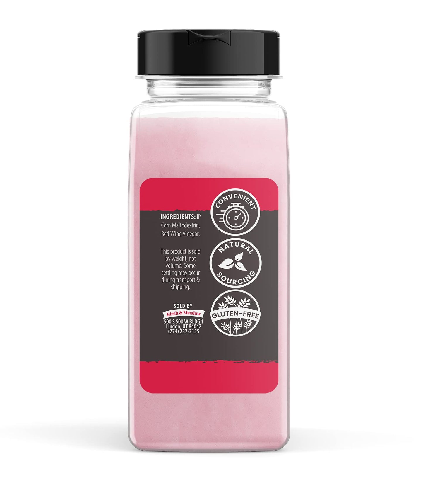 BIRCH & MEADOW Red Wine Vinegar Powder, Acidic & Tangy Flavor, 16 Ounce