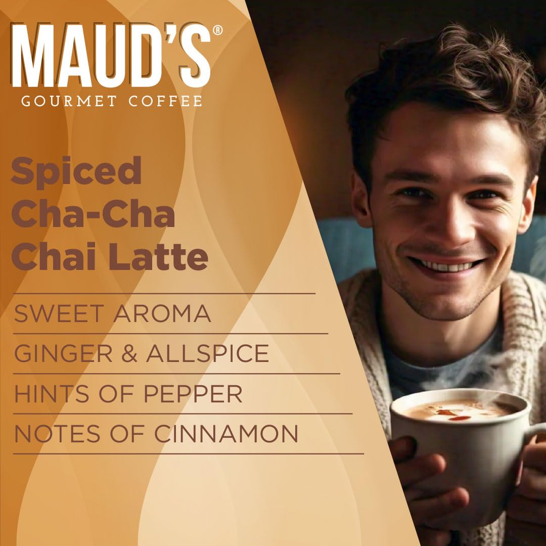MAUDS Spiced Chai Tea Latte Instant Sticks, 16ct, 8.48 oz, Solar Energy Produced, Hot or Iced Tea