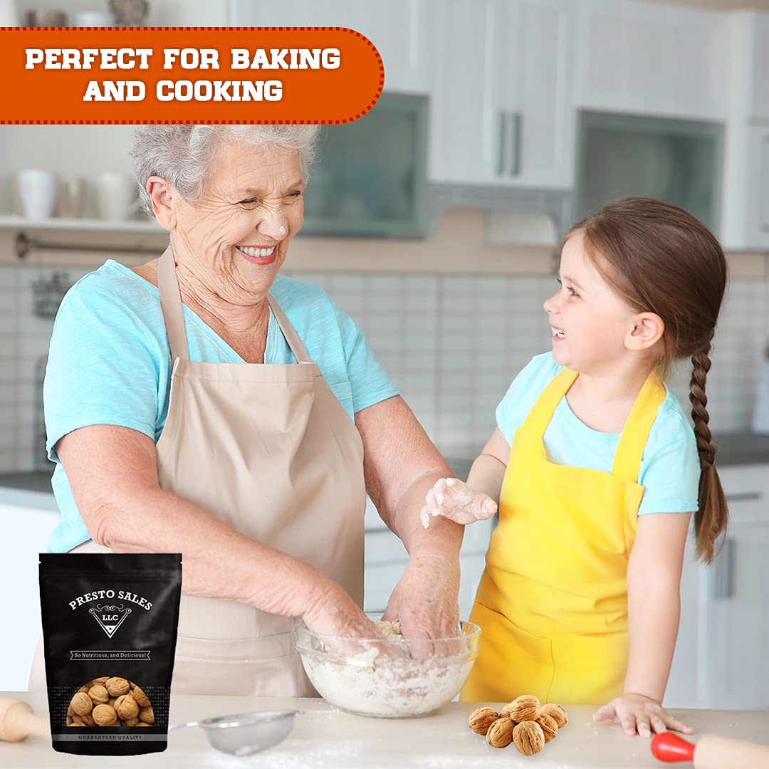Presto Sales Walnuts “Current New Crop In Shell Huge Hartley Choice Nut, Grown In California - Packed In A 3 Lbs (48 Oz.) Resealable Pouch Bag - Low-Carb, High-Protein.