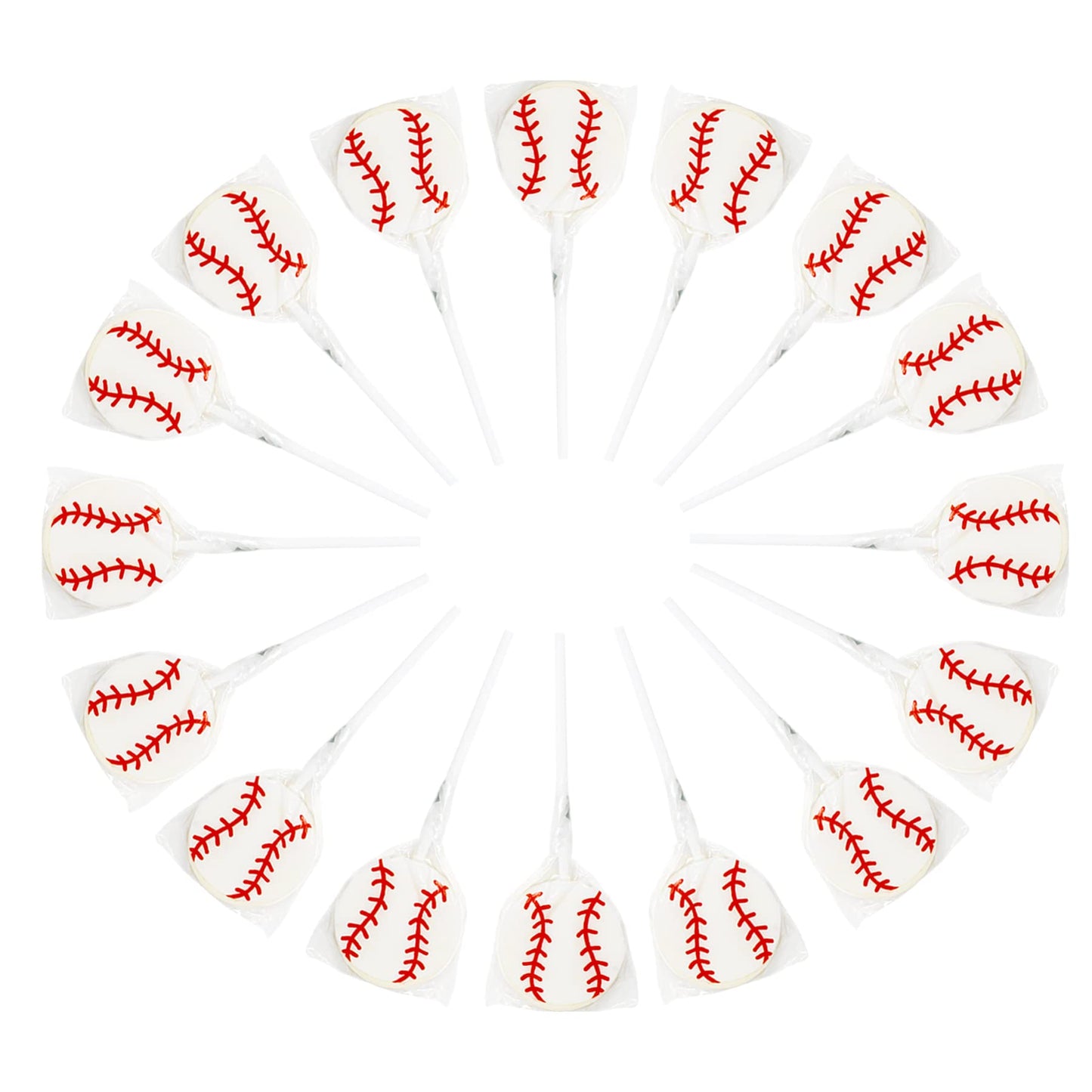 Baseball Lollipops Suckers Sports Pops For Birthday, Sports Event Or Baseball Party Favor, Individually Wrapped 12 Pack