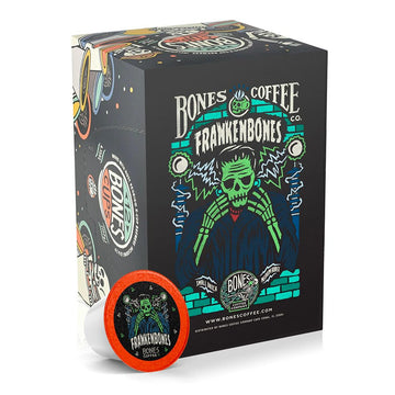 Bones Coffee Company Flavored Coffee Pods, Hazelnut Chocolate, 12ct Single-Serve Compatible with Keurig 1.0 & 2.0