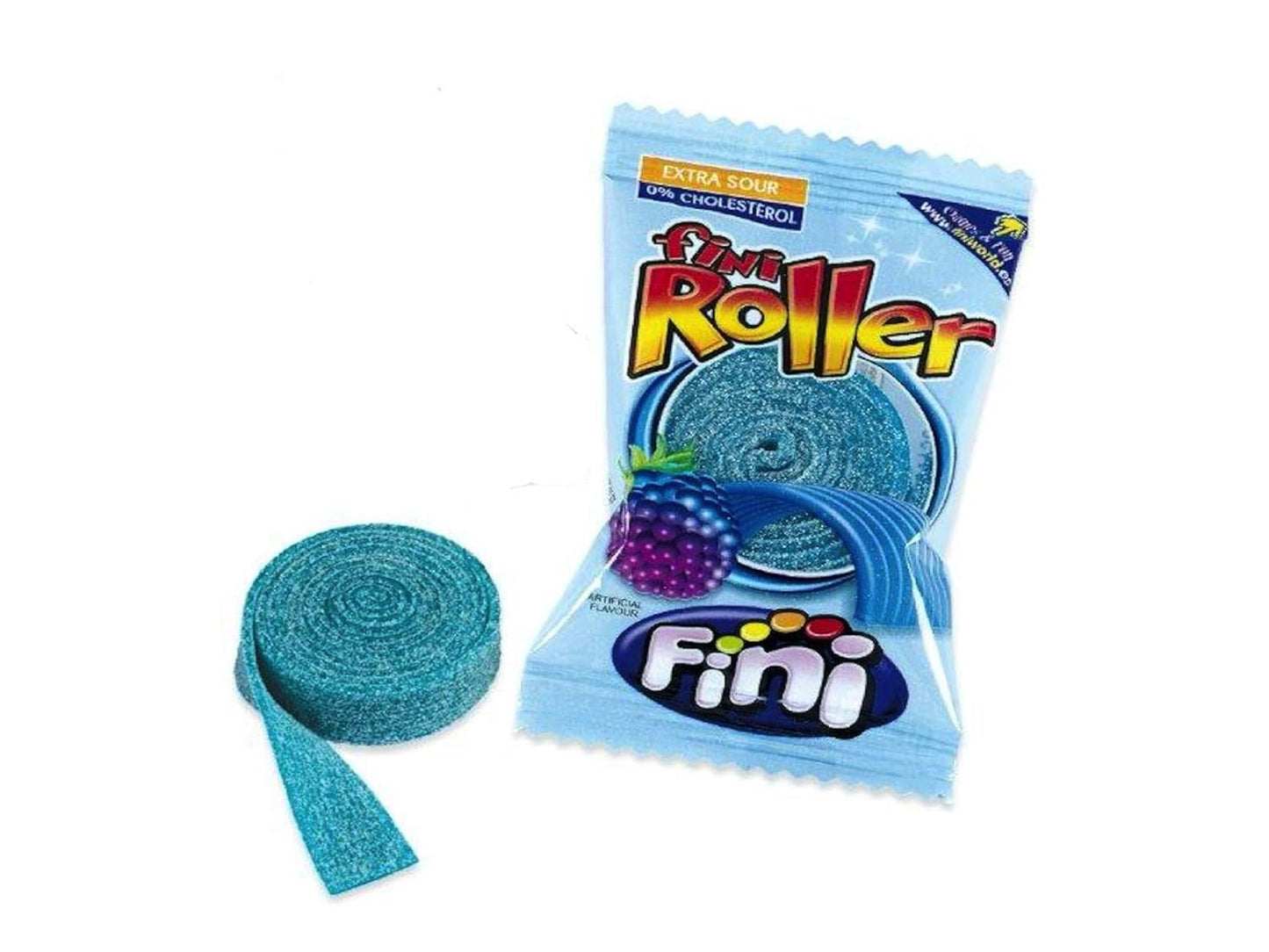 Blue Raspberry Roller Fini Blue Raspberry Rollers Extra Sour Candy (40 Count) – Groceryeshop