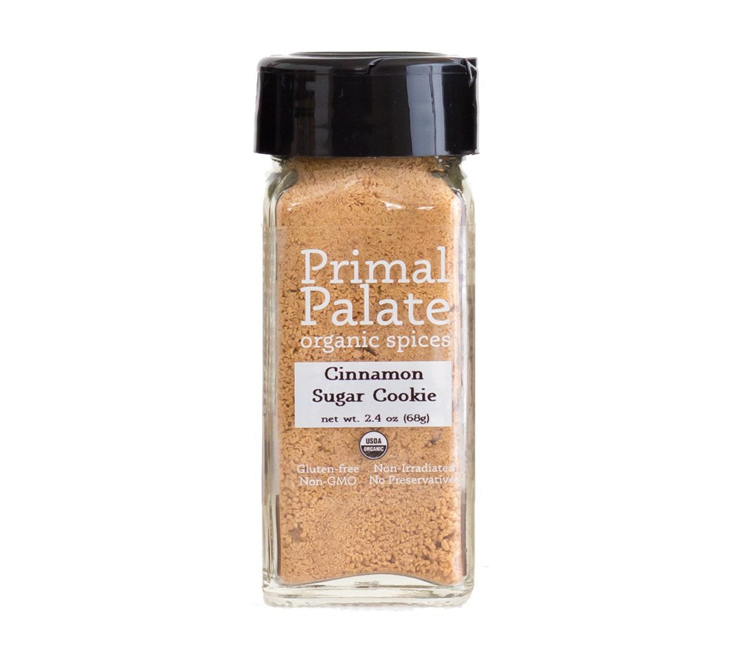 Primal Palate Organic Cinnamon Sugar Cookie Spice Blend - 2.4 oz Bottle. A blend of organic cinnamon and maple sugar for baking 