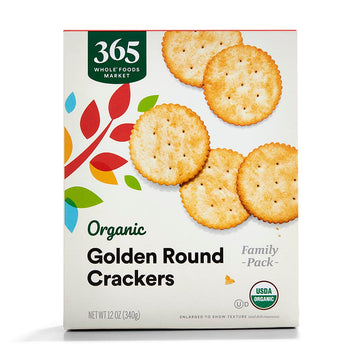 365 by Whole Foods Market Organic Golden Round Crackers, 12 Ounce, Pack of 1