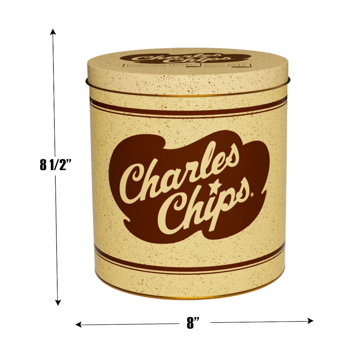 Charles Chips Original Tin - 1 Pound - Classic Snack - CC.TIN.16.ORG