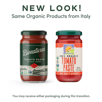 Bionaturae Organic Tomato Paste - No Salt Tomato Paste, Tomato Paste In A Jar, Keto Friendly, Non-Gmo, Usda Certified Organic, N